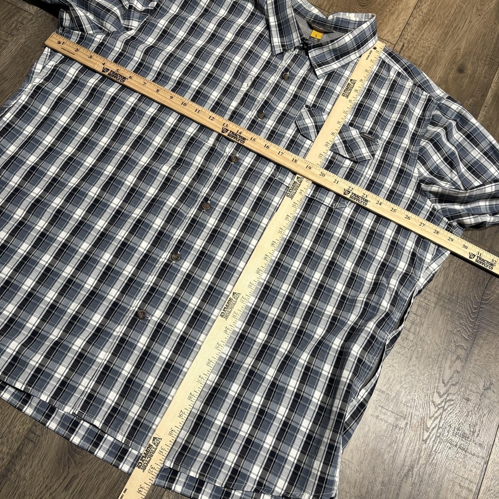 Eddie Bauer AV Shirt Mens 2XL Blue Plaid Short Sleeve Button Up Vented Outdoor - Picture 4 of 8